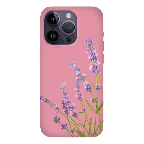 Apple iPhone 14 Pro  Flowers 8 Pink Colored Silicone TPU Θήκη