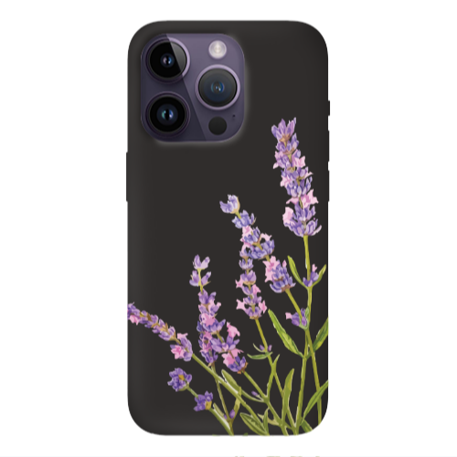 Apple iPhone 14 Pro  Flowers 8 Black Colored Silicone TPU Θήκη
