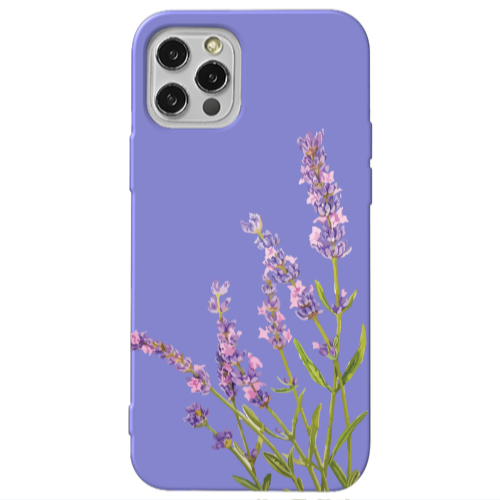 Apple iPhone 13 Pro Flowers 8 Purple Colored Silicone TPU Θήκη