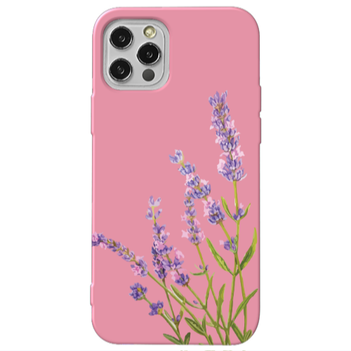Apple iPhone 13 Pro Flowers 8 Pink Colored Silicone TPU Θήκη
