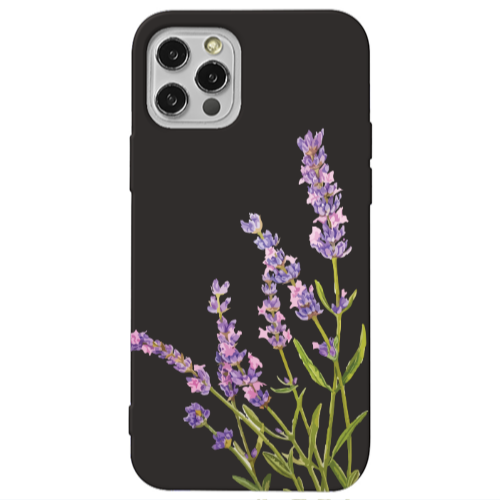 Apple iPhone 13 Pro Flowers 8 Black Colored Silicone TPU Θήκη