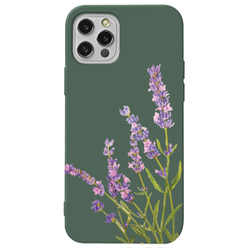 Apple iPhone 13 Pro Flowers 8 Dark Green Colored Silicone TPU Θήκη