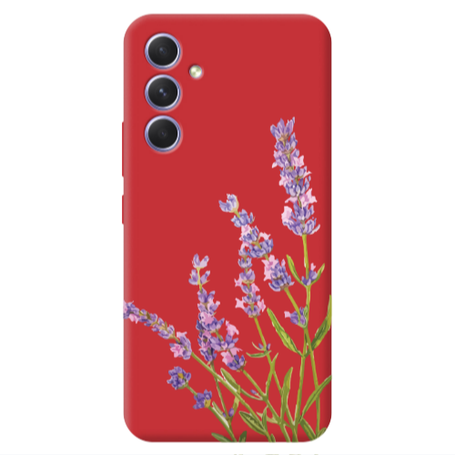 Samsung A54 Flowers 8 Red Colored Silicone TPU Θήκη