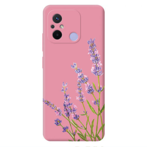 Xiaomi Redmi 12C Flowers 8 Pink Colored Silicone TPU Θήκη