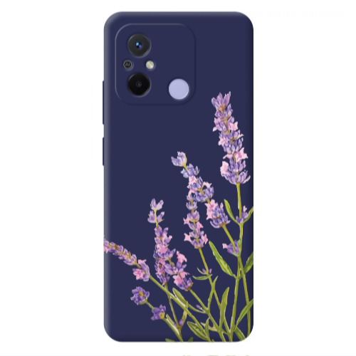 Xiaomi Redmi 12C Flowers 8 Dark blue Colored Silicone TPU Θήκη