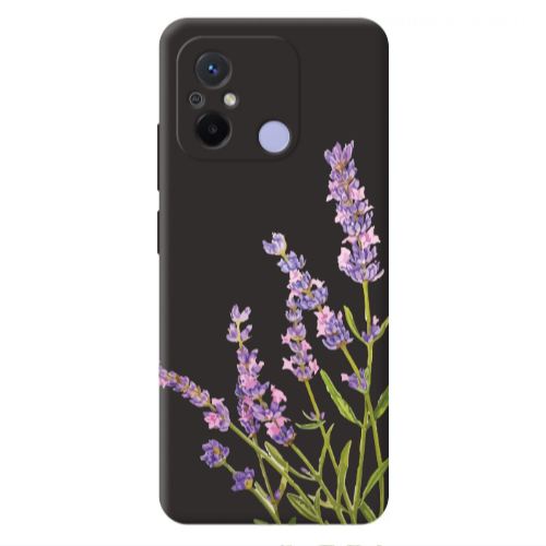 Xiaomi Redmi 12C Flowers 8 Black Colored Silicone TPU Θήκη
