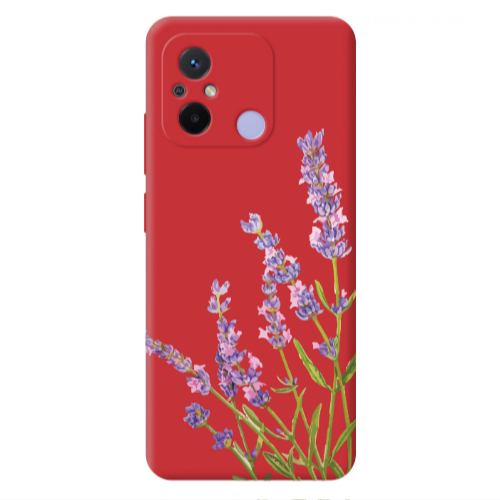 Xiaomi Redmi 12C Flowers 8 Red Colored Silicone TPU Θήκη