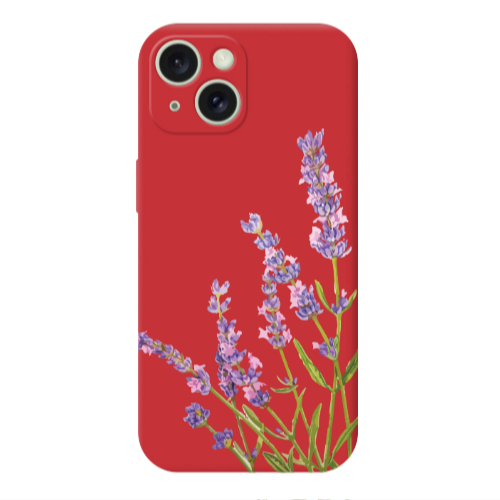 Apple iPhone 15 Flowers 8 Red Colored Silicone TPU Θήκη