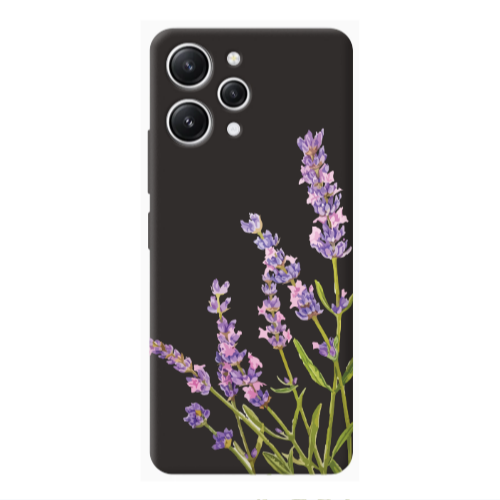 Xiaomi Redmi 12 Flowers 8 Black Colored Silicone TPU Θήκη