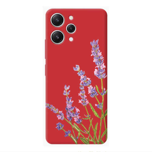 Xiaomi Redmi 12 Flowers 8 Red Colored Silicone TPU Θήκη