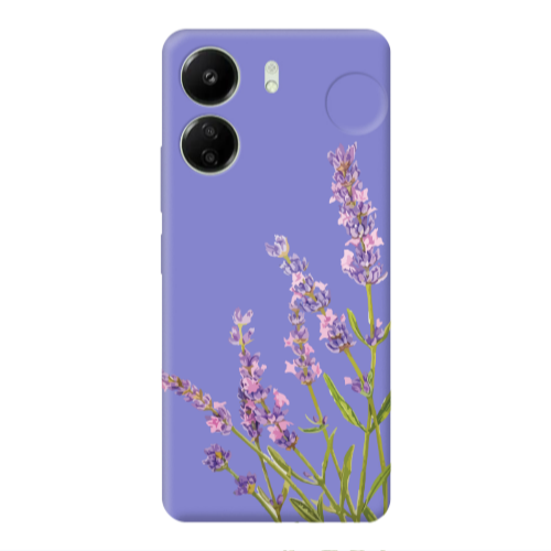 Xiaomi Redmi 13C Flowers 8 Purple Colored Silicone TPU Θήκη