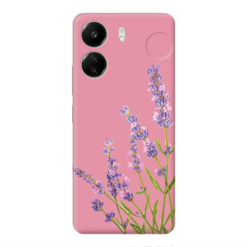 Xiaomi Redmi 13C Flowers 8 Pink Colored Silicone TPU Θήκη