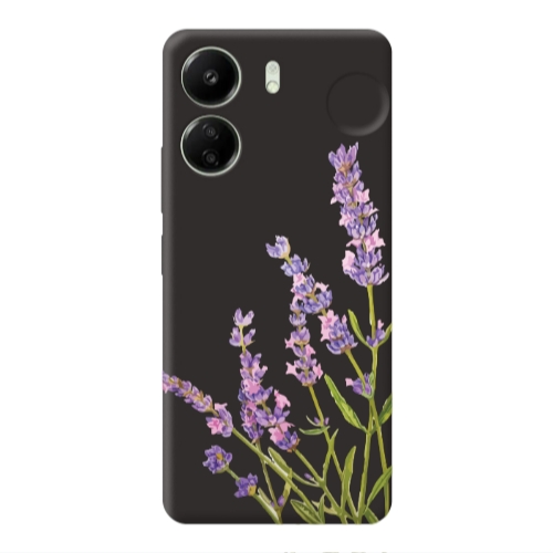 Xiaomi Redmi 13C Flowers 8 Black Colored Silicone TPU Θήκη