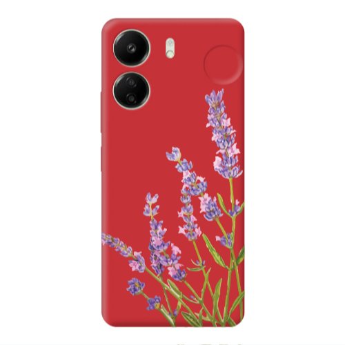 Xiaomi Redmi 13C Flowers 8 Red Colored Silicone TPU Θήκη