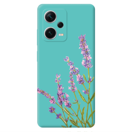 Xiaomi Poco X5 Flowers 8 Turquoise Colored Silicone TPU Θήκη