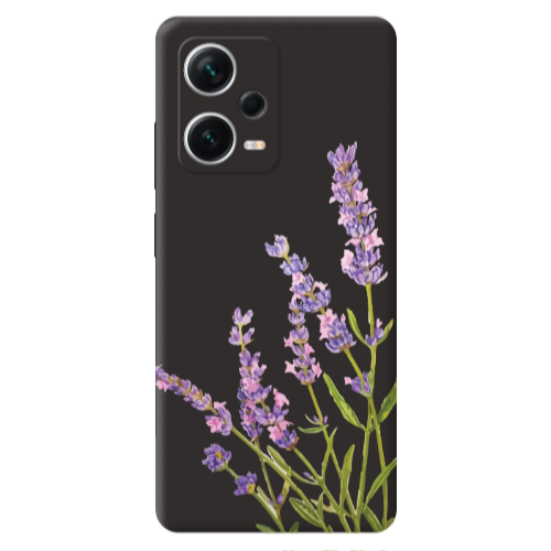 Xiaomi Poco X5 Flowers 8 Black Colored Silicone TPU Θήκη