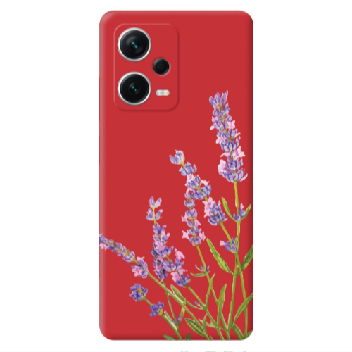 Xiaomi Poco X5 Flowers 8 Red Colored Silicone TPU Θήκη