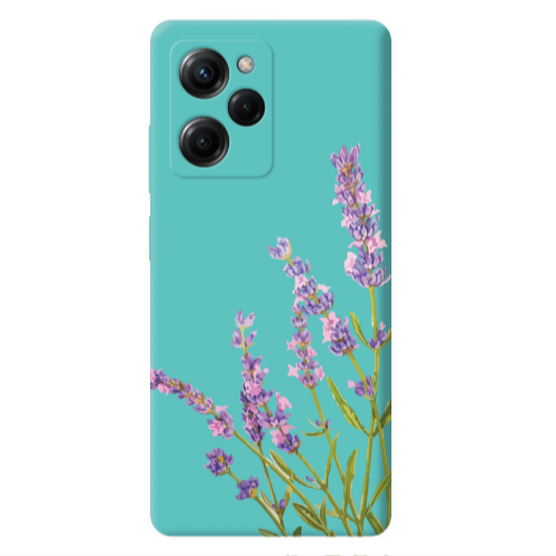 Xiaomi Poco X5 Pro Flowers 8 Turquoise Colored Silicone TPU Θήκη