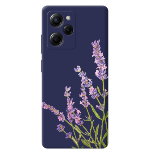 Xiaomi Poco X5 Pro Flowers 8 Dark blue Colored Silicone TPU Θήκη