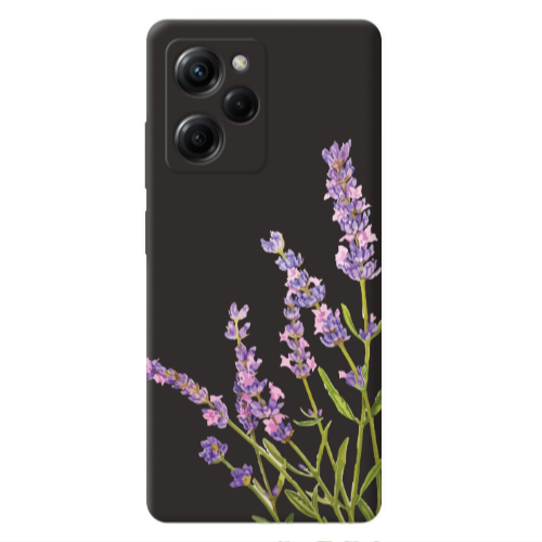 Xiaomi Poco X5 Pro Flowers 8 Black Colored Silicone TPU Θήκη