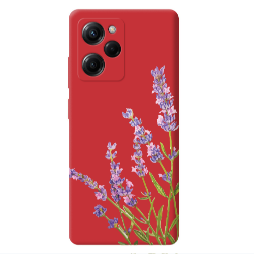 Xiaomi Poco X5 Pro Flowers 8 Red Colored Silicone TPU Θήκη