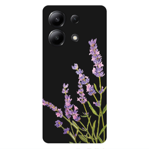 Xiaomi Redmi Note 13 4G Flowers 8 Black Colored Silicone TPU Θήκη