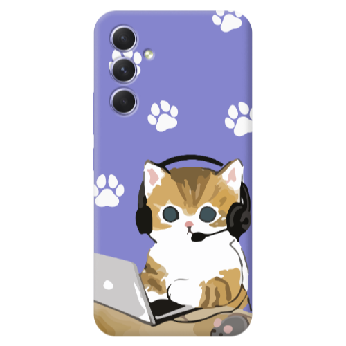 Samsung A56 Call Center Purple Colored Silicone TPU Θήκη
