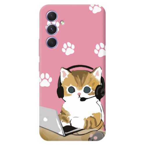 Samsung A56 Call Center Pink Colored Silicone TPU Θήκη