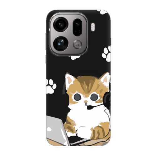 Oppo Find X9 Pro Call Center Black Colored Silicone TPU Θήκη