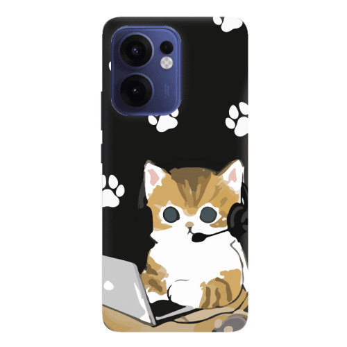 Oppo Reno13 FS Call Center Black Colored Silicone TPU Θήκη