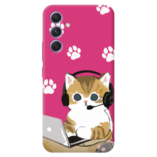 Samsung A54 Call Center Fuchsia Colored Silicone TPU Θήκη