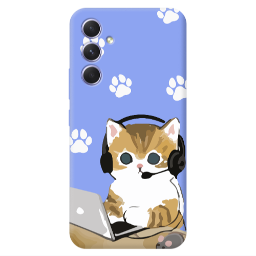 Samsung A54 Call Center Light Purple Colored Silicone TPU Θήκη