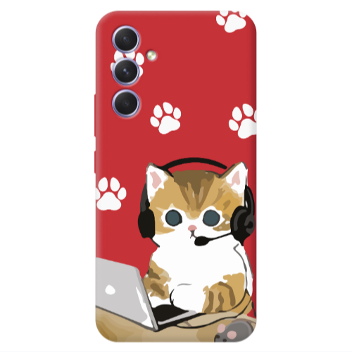 Samsung A54 Call Center Red Colored Silicone TPU Θήκη