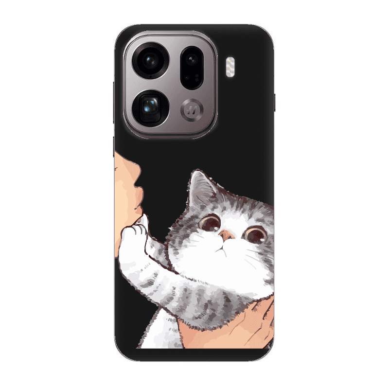 Oppo Find X9 Pro No Kiss Black Colored Silicone TPU Θήκη