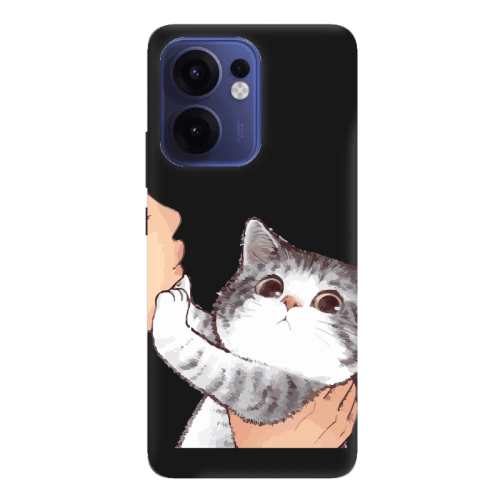 Oppo Reno 13 F No Kiss Black Colored Silicone TPU Θήκη