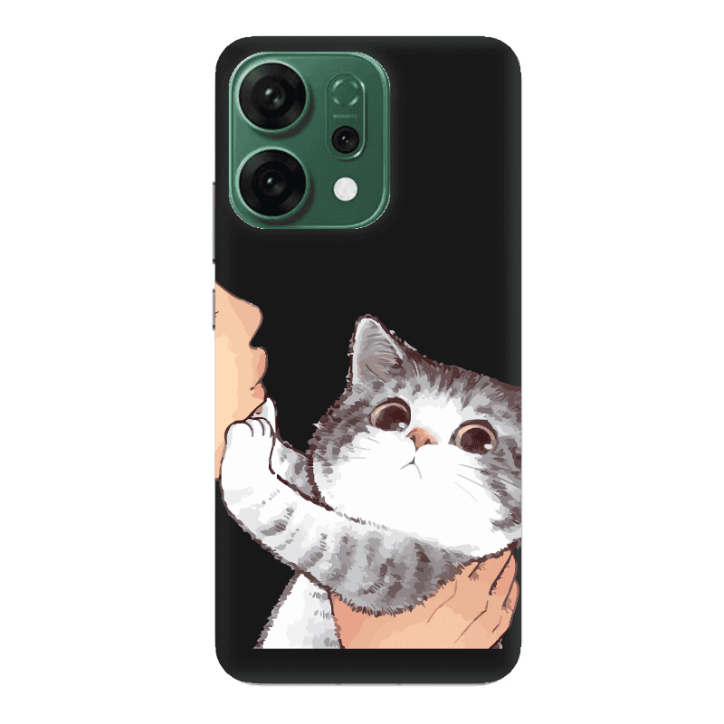 Oppo RENO 14 No Kiss Black Colored Silicone TPU Θήκη