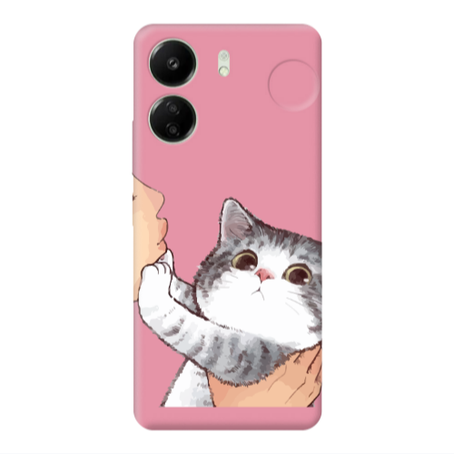Xiaomi Redmi 13C No Kiss Pink Colored Silicone TPU Θήκη
