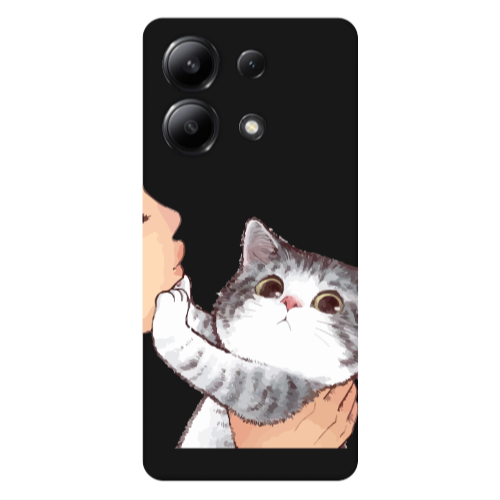 Xiaomi Redmi Note 13 4G No Kiss Black Colored Silicone TPU Θήκη