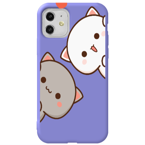 Apple iPhone 11  We are here Purple Colored Silicone TPU Θήκη