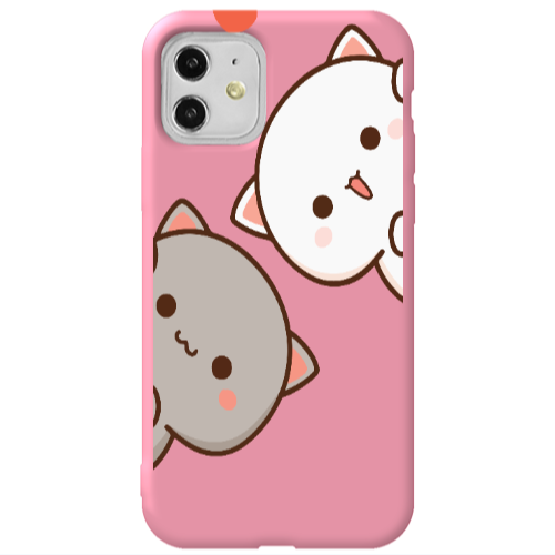Apple iPhone 11  We are here Pink Colored Silicone TPU Θήκη