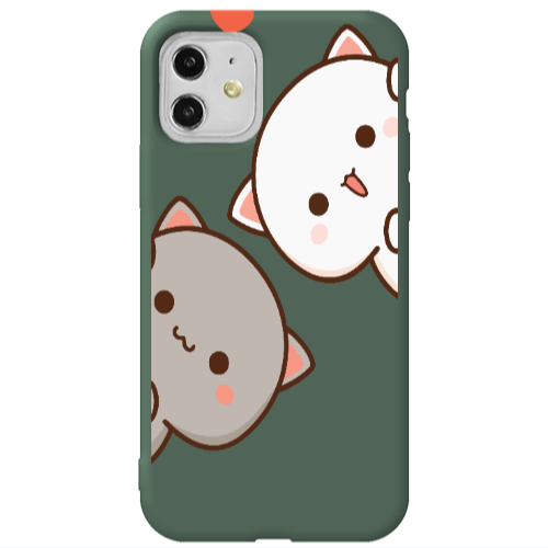 Apple iPhone 11  We are here Dark Green Colored Silicone TPU Θήκη