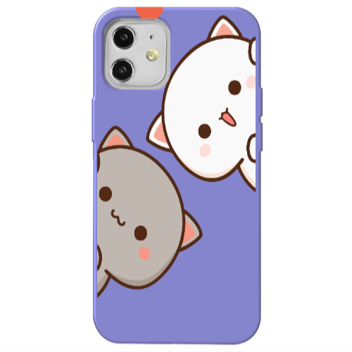 Apple iPhone 12 We are here Purple Colored Silicone TPU Θήκη