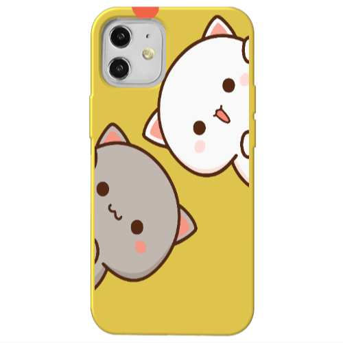 Apple iPhone 12 We are here Yellow Colored Silicone TPU Θήκη