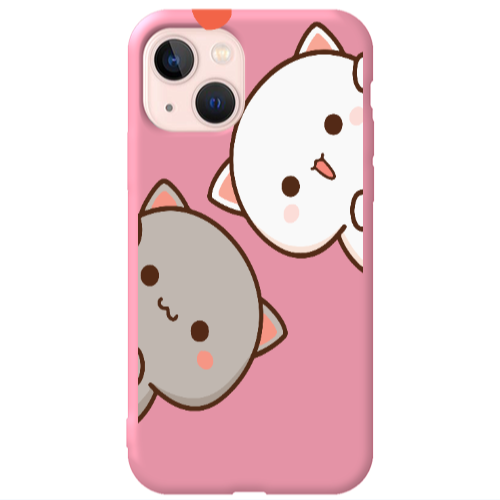 Apple iPhone 13 We are here Pink Colored Silicone TPU Θήκη