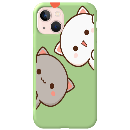 Apple iPhone 13 We are here Light Green Colored Silicone TPU Θήκη