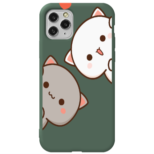 Apple iPhone 11 Pro Max We are here Dark Green Colored Silicone TPU Θήκη