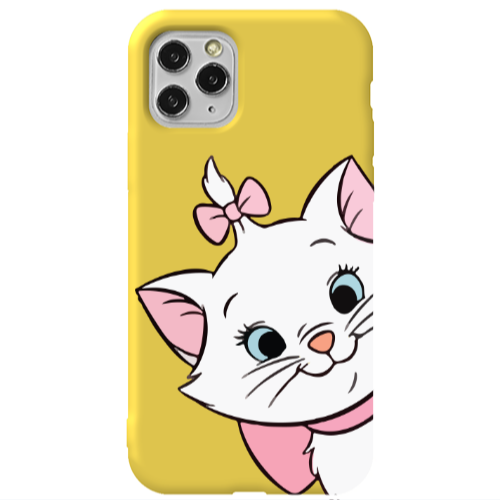 Apple iPhone 11 Pro I am here Yellow Colored Silicone TPU Θήκη