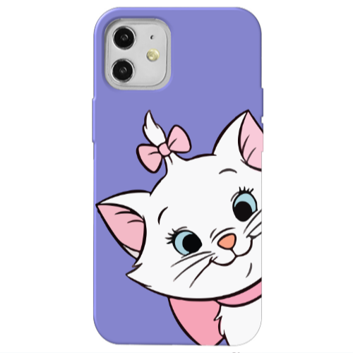 Apple iPhone 12 I am here Purple Colored Silicone TPU Θήκη