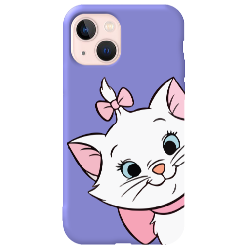 Apple iPhone 13 I am here Purple Colored Silicone TPU Θήκη