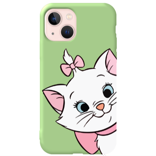 Apple iPhone 13 I am here Light Green Colored Silicone TPU Θήκη